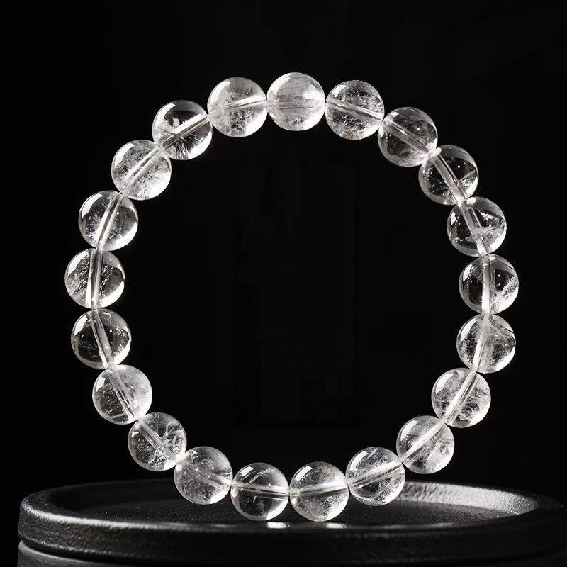 Stunning Natural White Phantom Quartz Beaded Bracelet