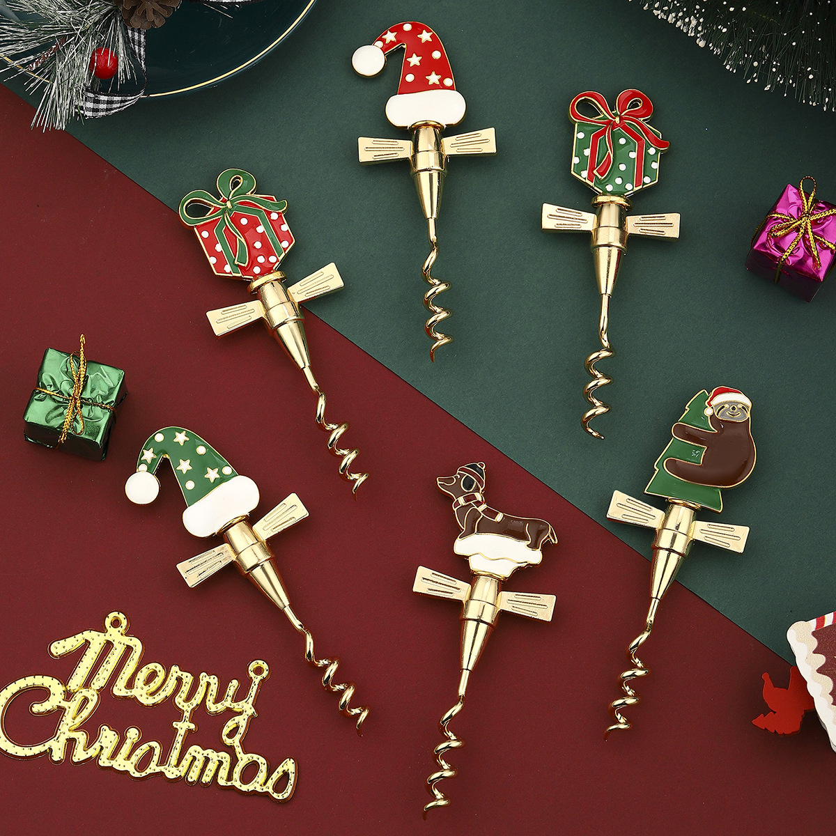 Festive Santa Aluminum Bottle Opener - Perfect Holiday Gift!