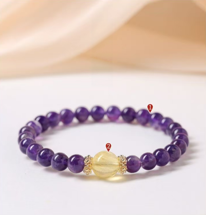 Stunning Amethyst Beaded Bracelet for Inner Peace & Style