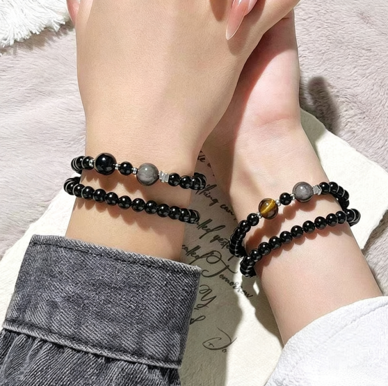 Dazzling Tiger's Eye Beaded Bracelet - Empower Your Style
