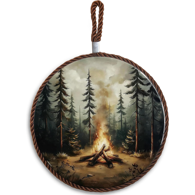 Forest Campfire Ceramic Trivet - Stylish Heat-Resistant Protector