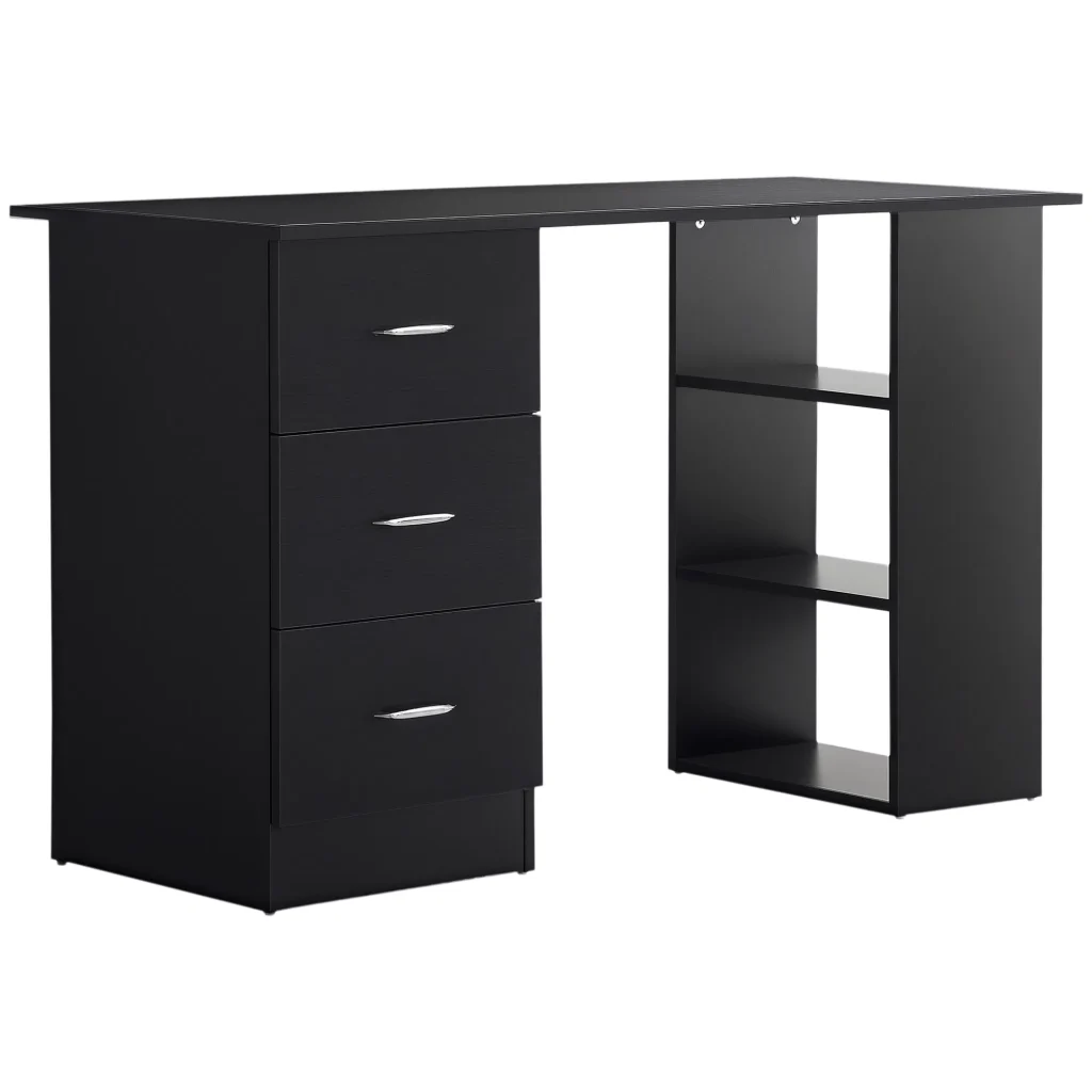 Stylish 47-Inch Home Office Desk with 3-Tier Storage & Drawers
