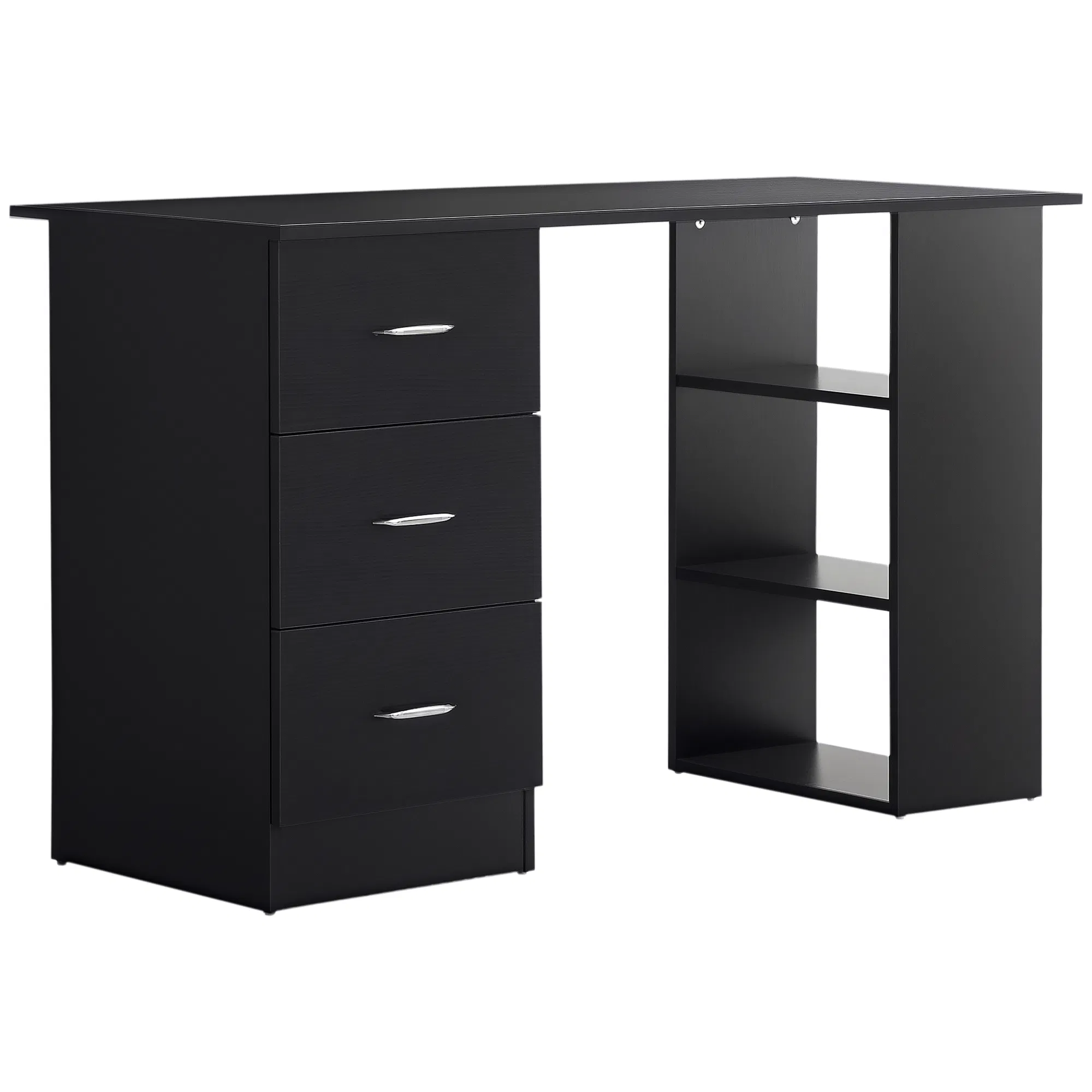 Stylish 47-Inch Home Office Desk with 3-Tier Storage & Drawers