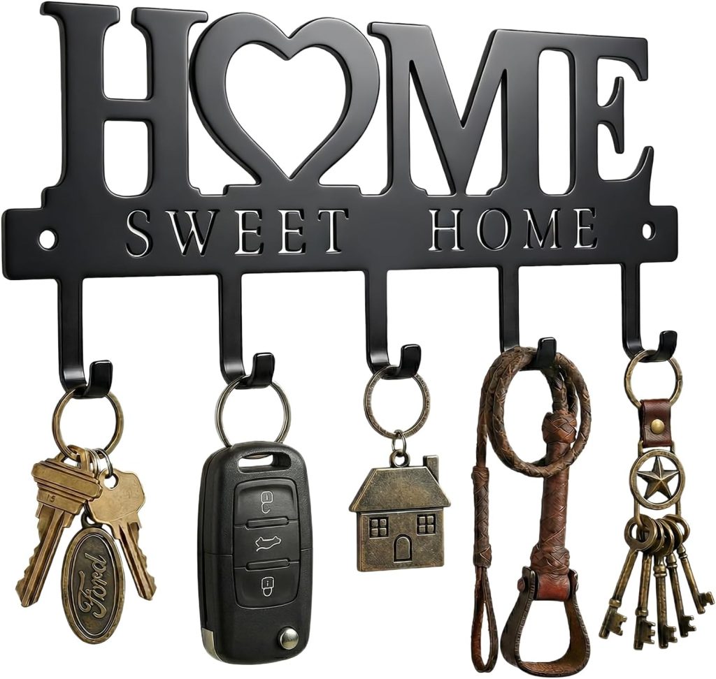 Stylish Wall Mounted Key Holder Rack with Hooks for Every Space