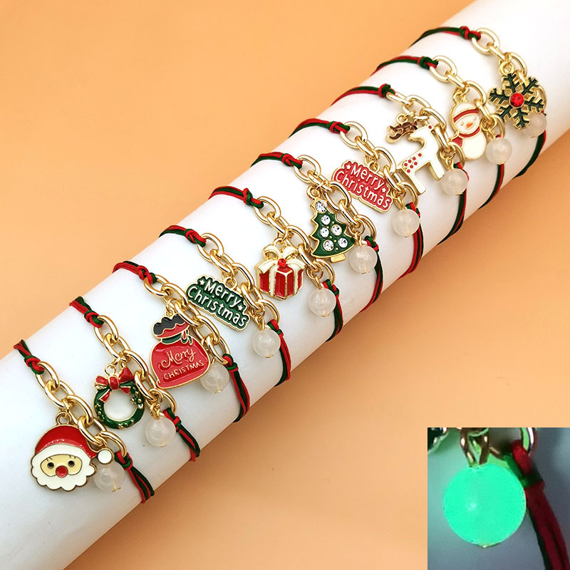 Luminous Christmas Bracelet - Santa, Tree & Snowflake Charms