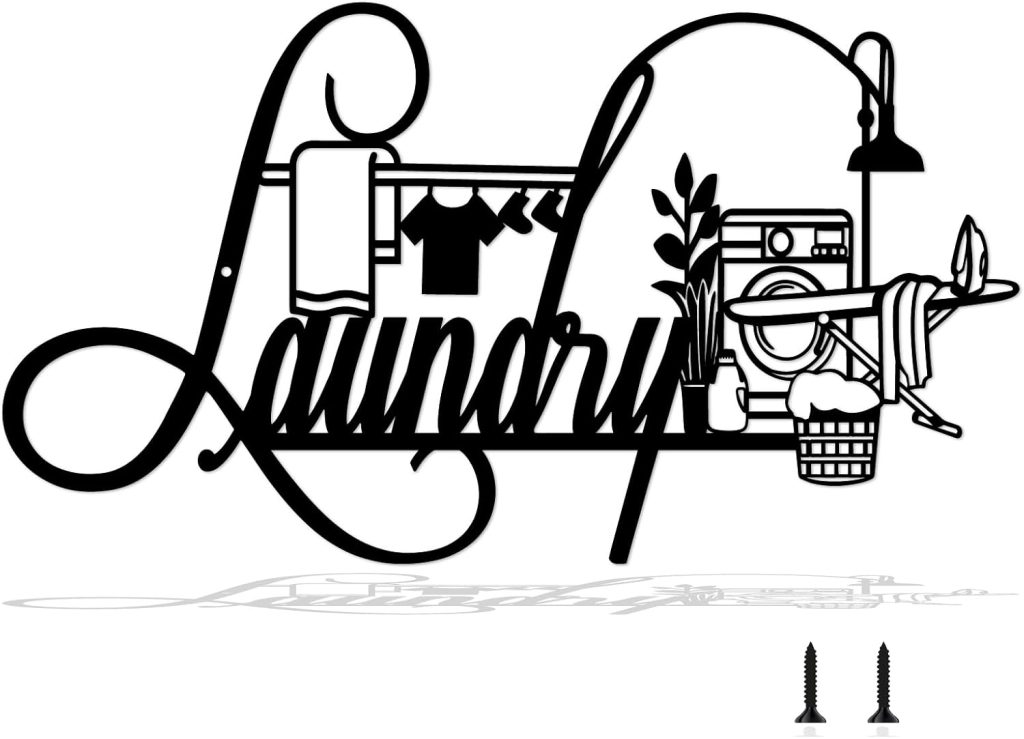 Charming Farmhouse Laundry Room Metal Sign – 15x8.5 Inch Wall Art