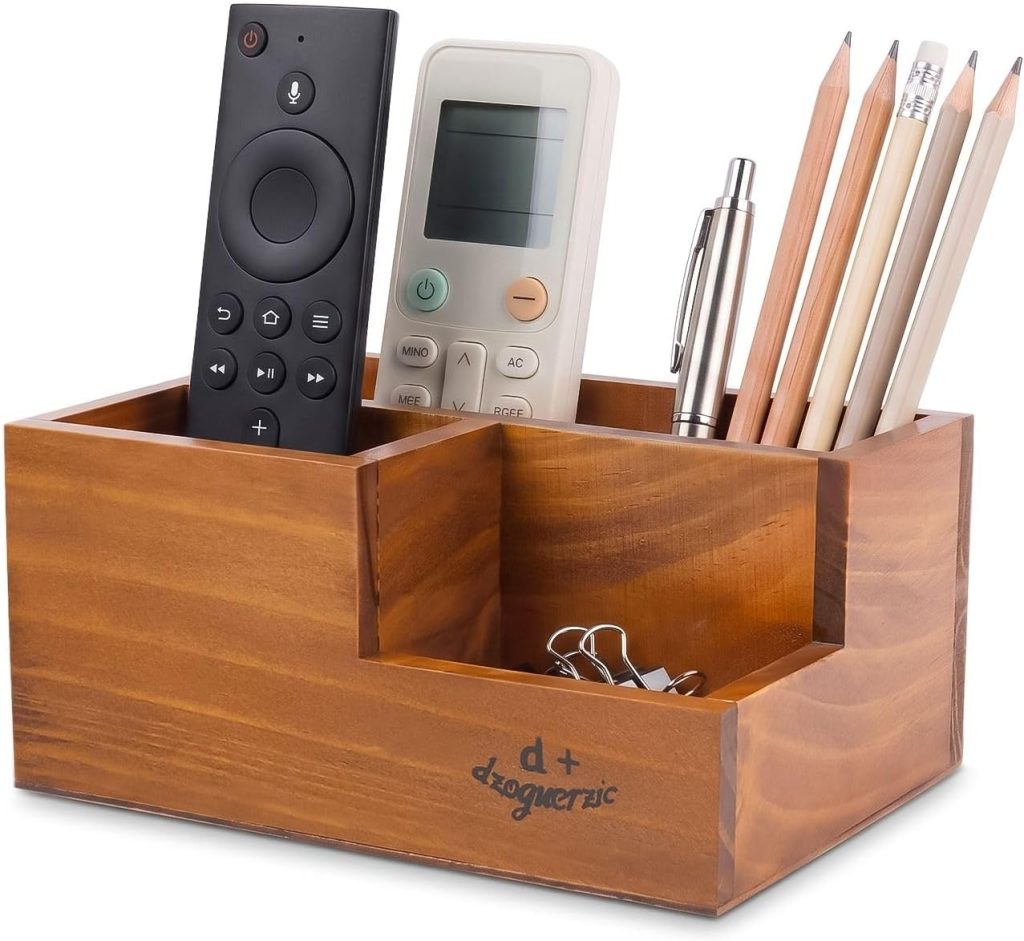 Tiered Wood Pencil Holder - Stylish Desk Organizer for Supplies