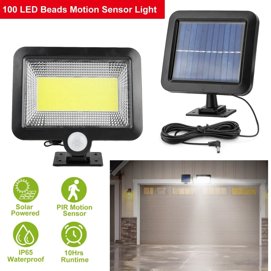 Brighten Your Outdoors: 100 LED Solar Motion Sensor Wall Light
