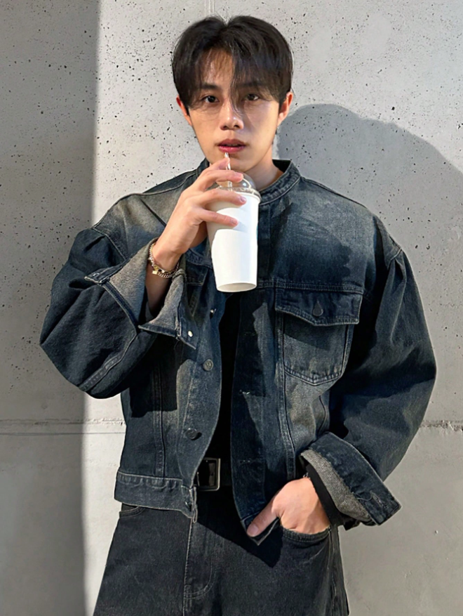 Vintage Washed Blue Denim Jacket - Timeless Streetwear Essential