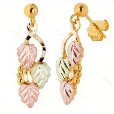 Elegant Gold Tone Rose Leaf Drop Earrings for Every Occasion