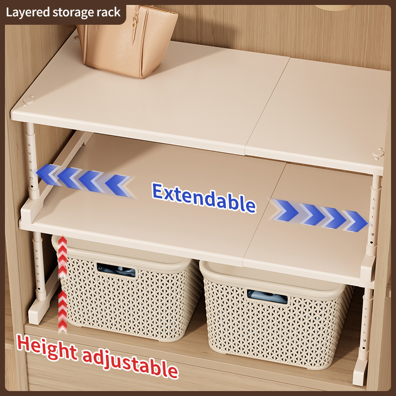 Adjustable Expandable Cabinet Shelf Organizer for Home & Kitchen