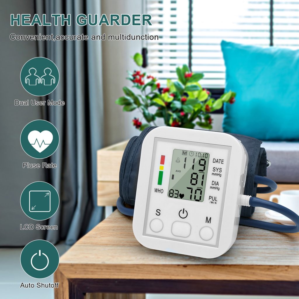 Smart Upper Arm Blood Pressure Monitor with Heart Rate & Memory