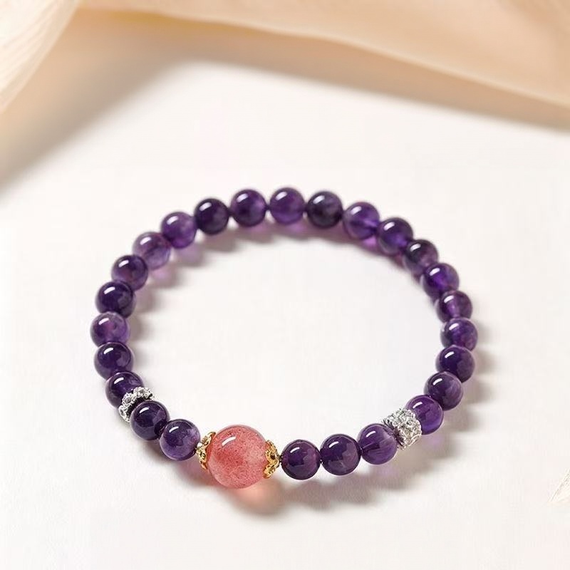 Stunning Amethyst Beaded Bracelet for Elegance & Calm