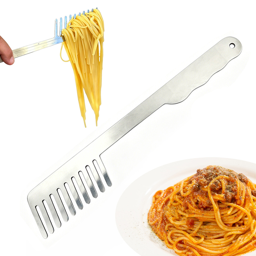 Ergonomic Stainless Steel Pasta Fork - Perfect for Serving Spaghetti