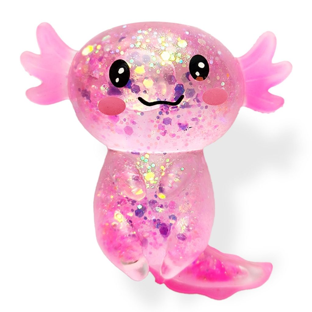 Adorable Axolotl Stress Relief Fidget Toy - Glittery Fun for All Ages
