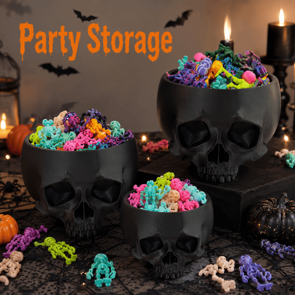 Spooky 3D Printed Skull Bowl - Gothic Desktop Organizer