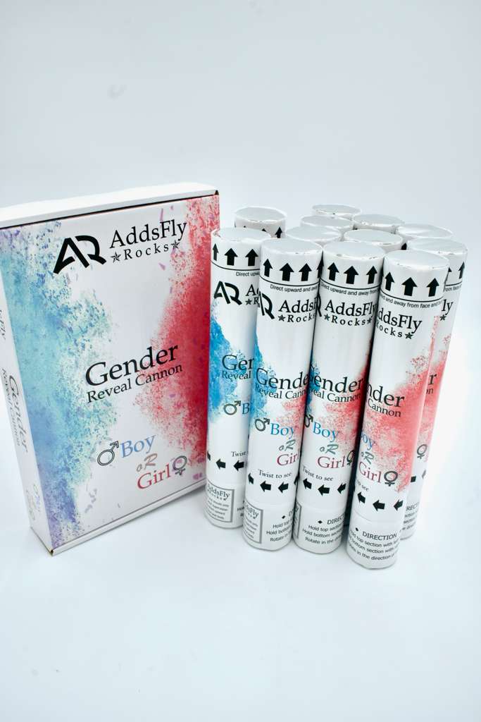 Exciting Gender Reveal Confetti Cannon - 4 Pink & Blue Shooters!