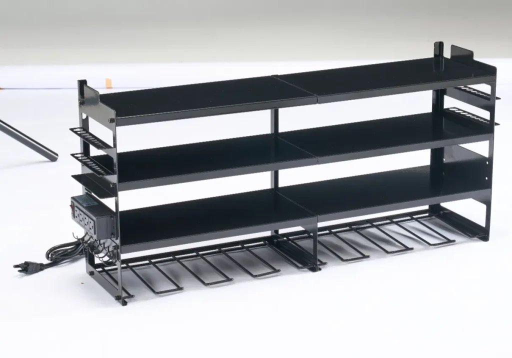 Wall-Mounted Electric Tool Storage Rack with Charging Station