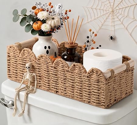 Elegant Back-of-Toilet Storage Basket - Stylish Bathroom Organizer