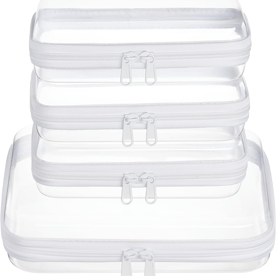 Clear Zipper Pouches - Versatile Travel Organizer & Cosmetic Bag