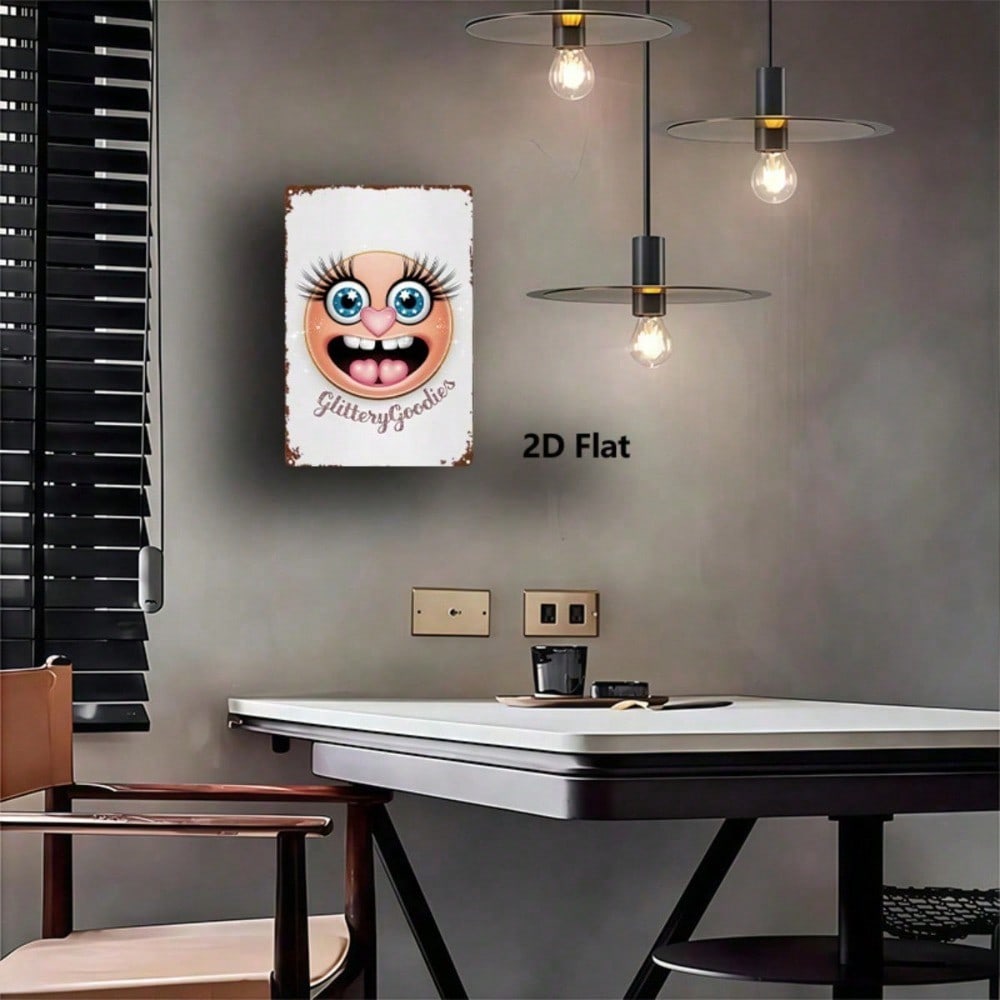 Rustic Smiling Face Metal Wall Art - 8x12 Happy Home Decor