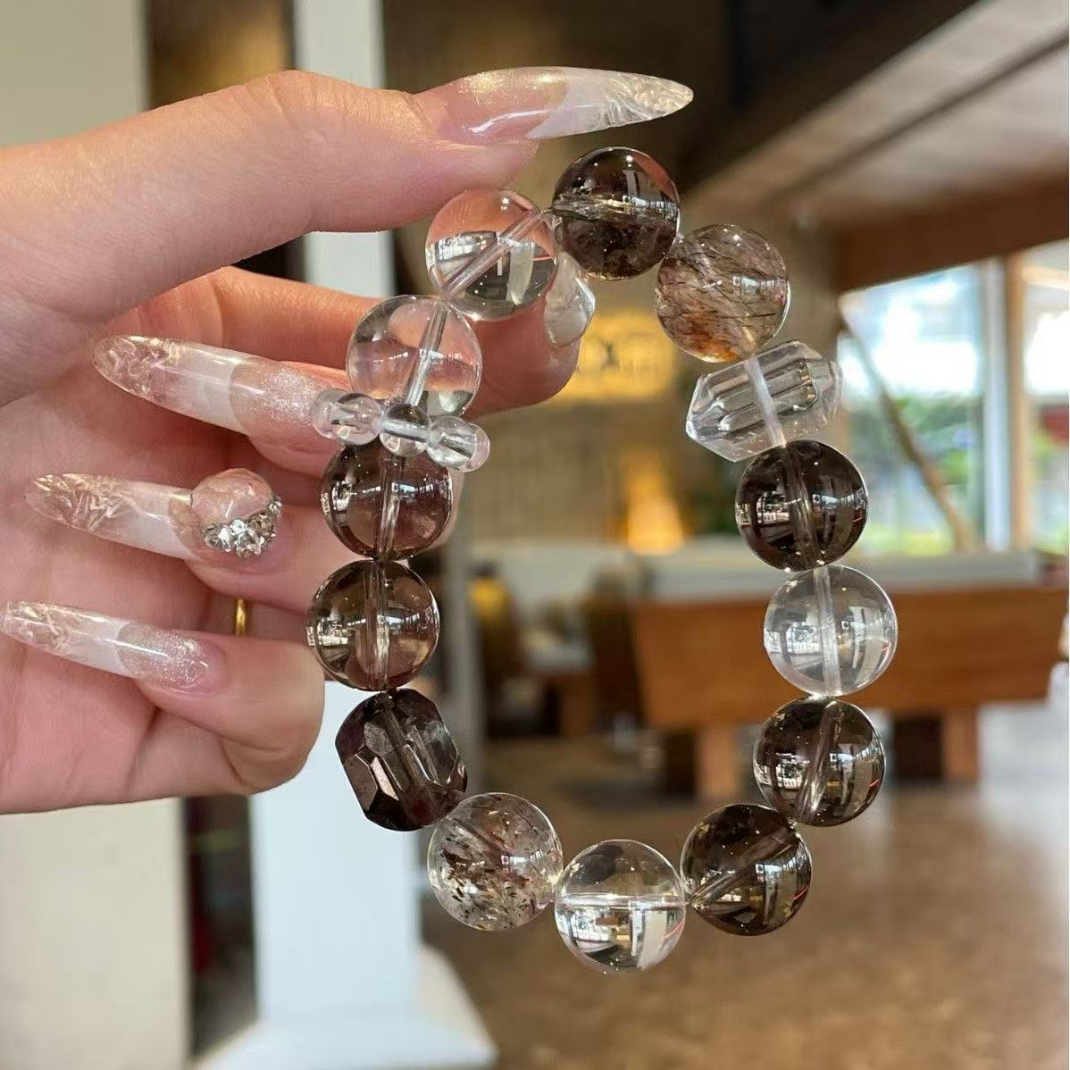Elegant White Crystal Tea Bracelet for Serenity & Style