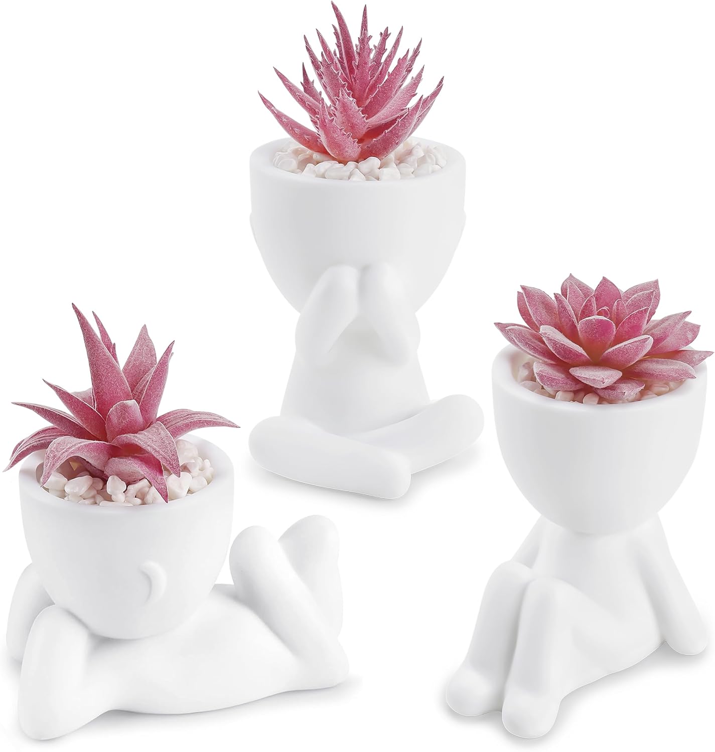 Adorable Fake Plants Set - 3 Sculptural Decor Pieces for Any Space