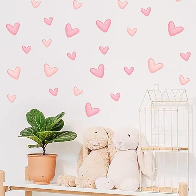 Heart-Shaped PVC Wall Stickers for Kids' Rooms & Nurseries