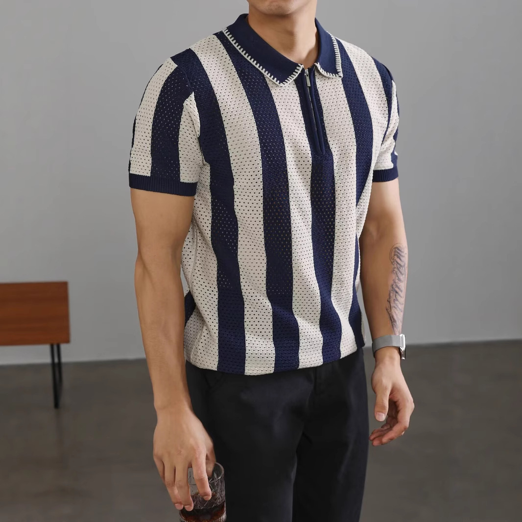 Stylish Lapel-Collar Men's Summer T-Shirt for Effortless Elegance