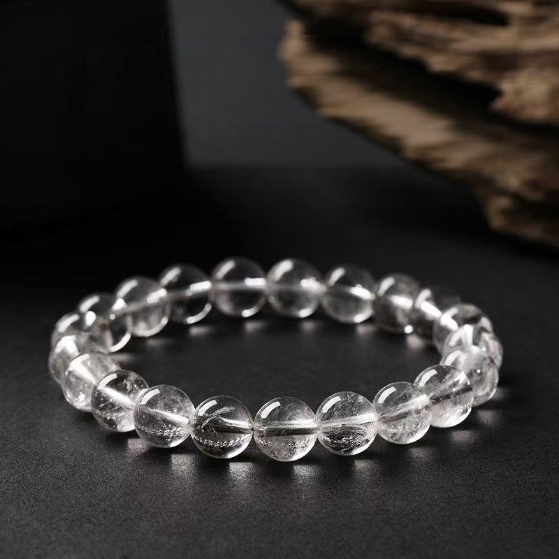 Stunning Natural White Phantom Quartz Beaded Bracelet