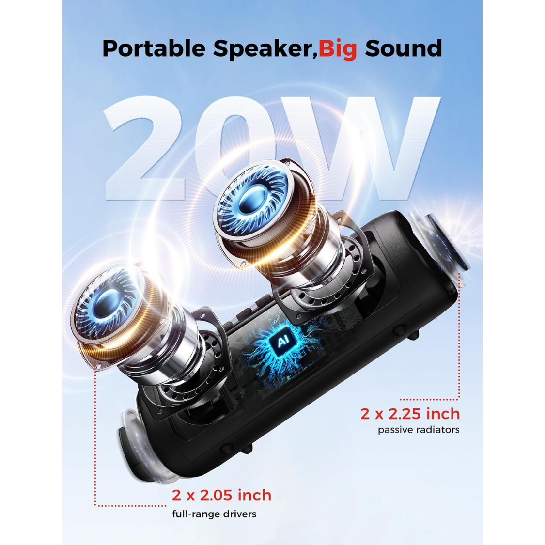 Portable Bluetooth Speaker - 20W HD Sound & 24H Playtime - Image 4
