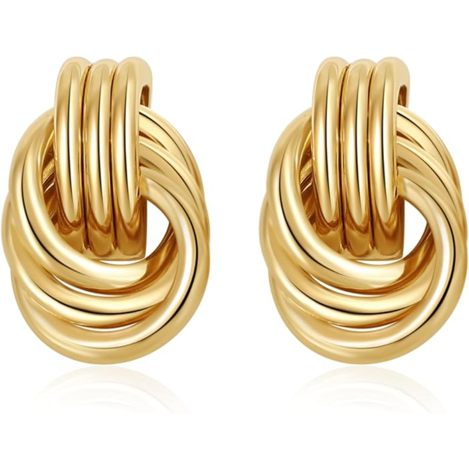 Stylish Chunky Knot Gold Earrings - Perfect for Any Occasion