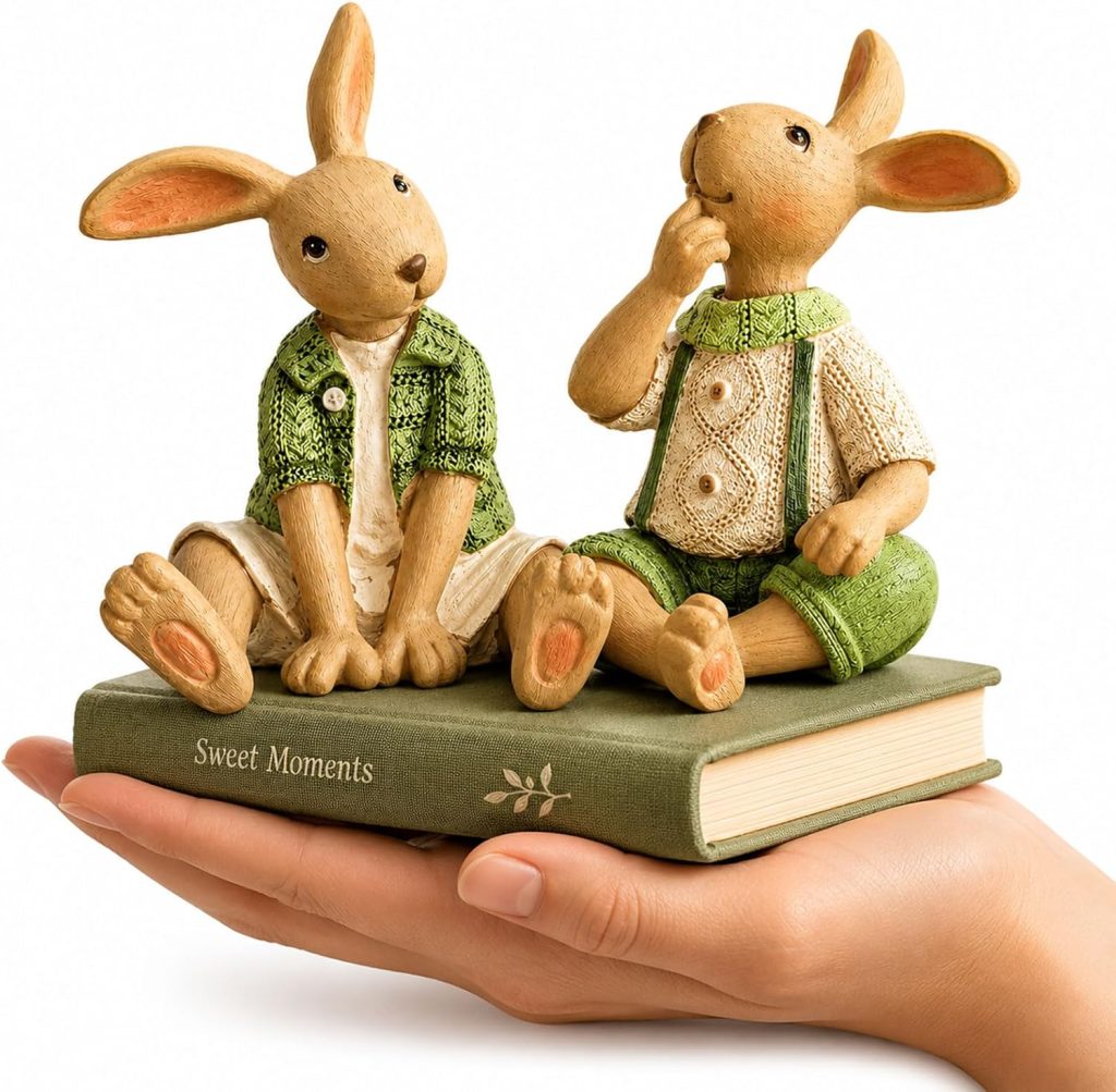 Adorable Rabbit Resin Statues - Perfect Bunny Decor for Any Space