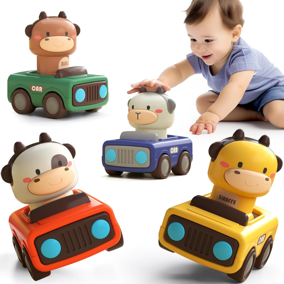 Interactive Press and Go Baby Car Toy for Toddlers 1-3 Years