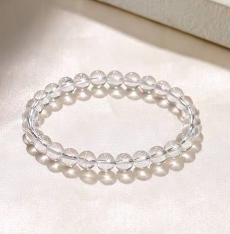 Elegant Natural White Phantom Quartz Beaded Bracelet