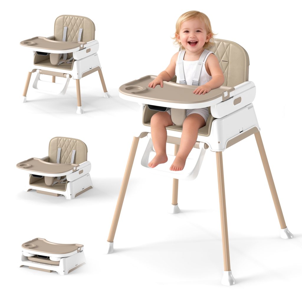 Versatile 4-in-1 Baby High Chair - Portable & Easy to Clean