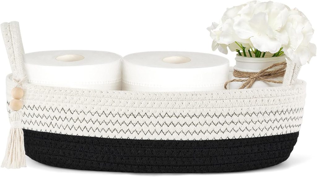 Chic Boho Toilet Paper Basket - Stylish Storage for Your Bathroom