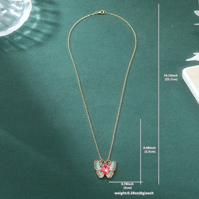 Elegant Colorful Butterfly Crystal Necklace - Perfect Party Accessory
