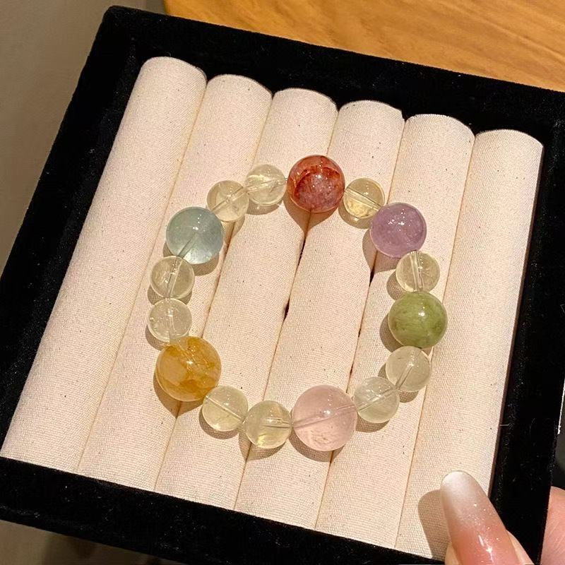Stunning Natural Rainbow Crystal Bracelet for Positive Energy
