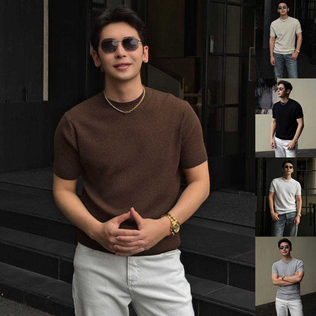 Men's Ice-Silk Half-Neck Short Sleeve T-Shirt – Summer Essential