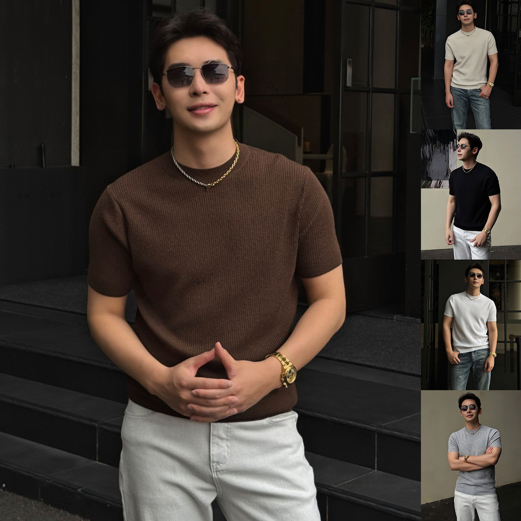 Men's Ice-Silk Half-Neck Short Sleeve T-Shirt – Summer Essential