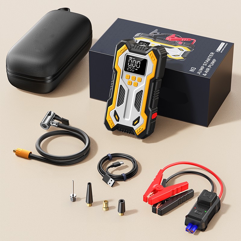 All-in-One 12V Car Jump Starter & Air Compressor Power Bank
