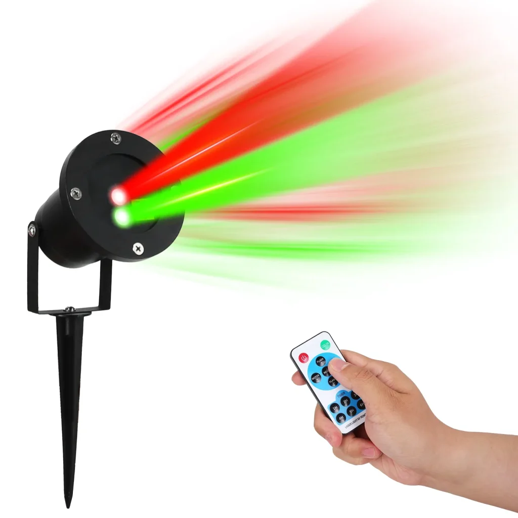 Festive Outdoor Laser Projector Light - Red & Green with Timer