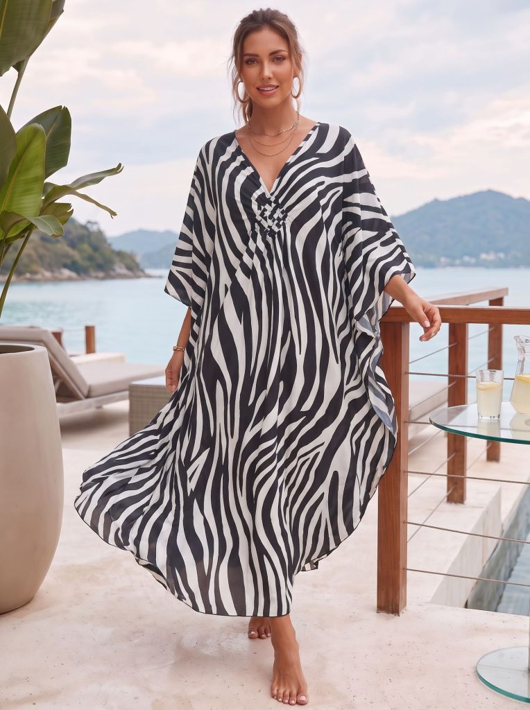 Stylish Zebra Print Beach Cover-Up Dress for Effortless Summer Chic