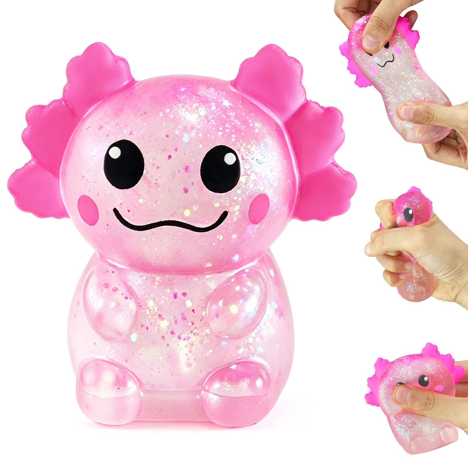 Adorable Glitter Axolotl Squishy - Stress Relief & Fun Fidget Toy