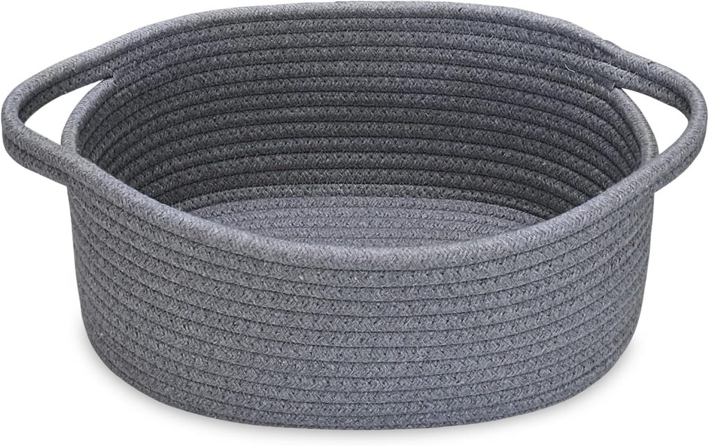 Stylish Boho Woven Rope Storage Basket with Handles for Home & Pets