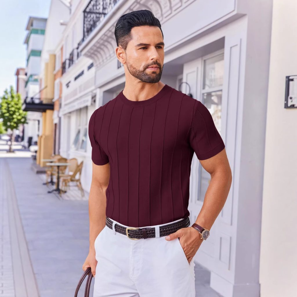 Stylish Men's Summer Striped Short Sleeve Crew Neck T-Shirt