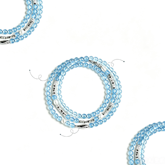 Stunning Aquamarine Quartzite Beaded Bracelet for Serenity