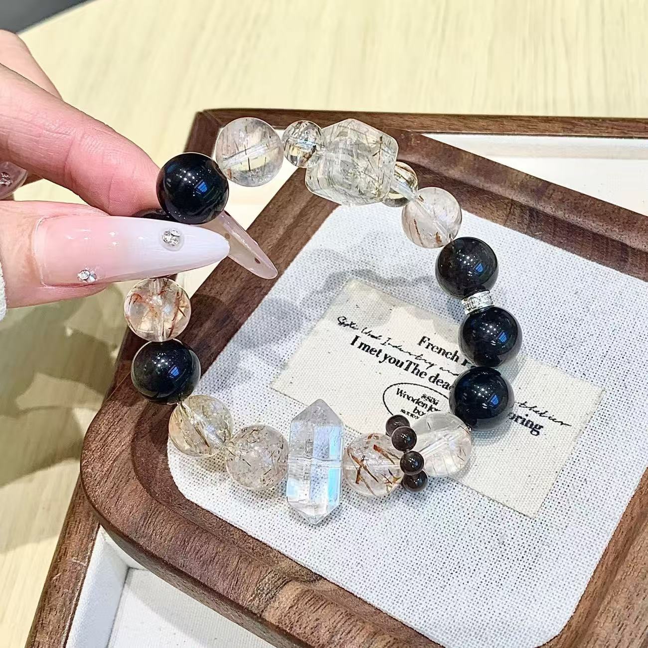 Elegant White Crystal Tea Bracelet for Style & Serenity