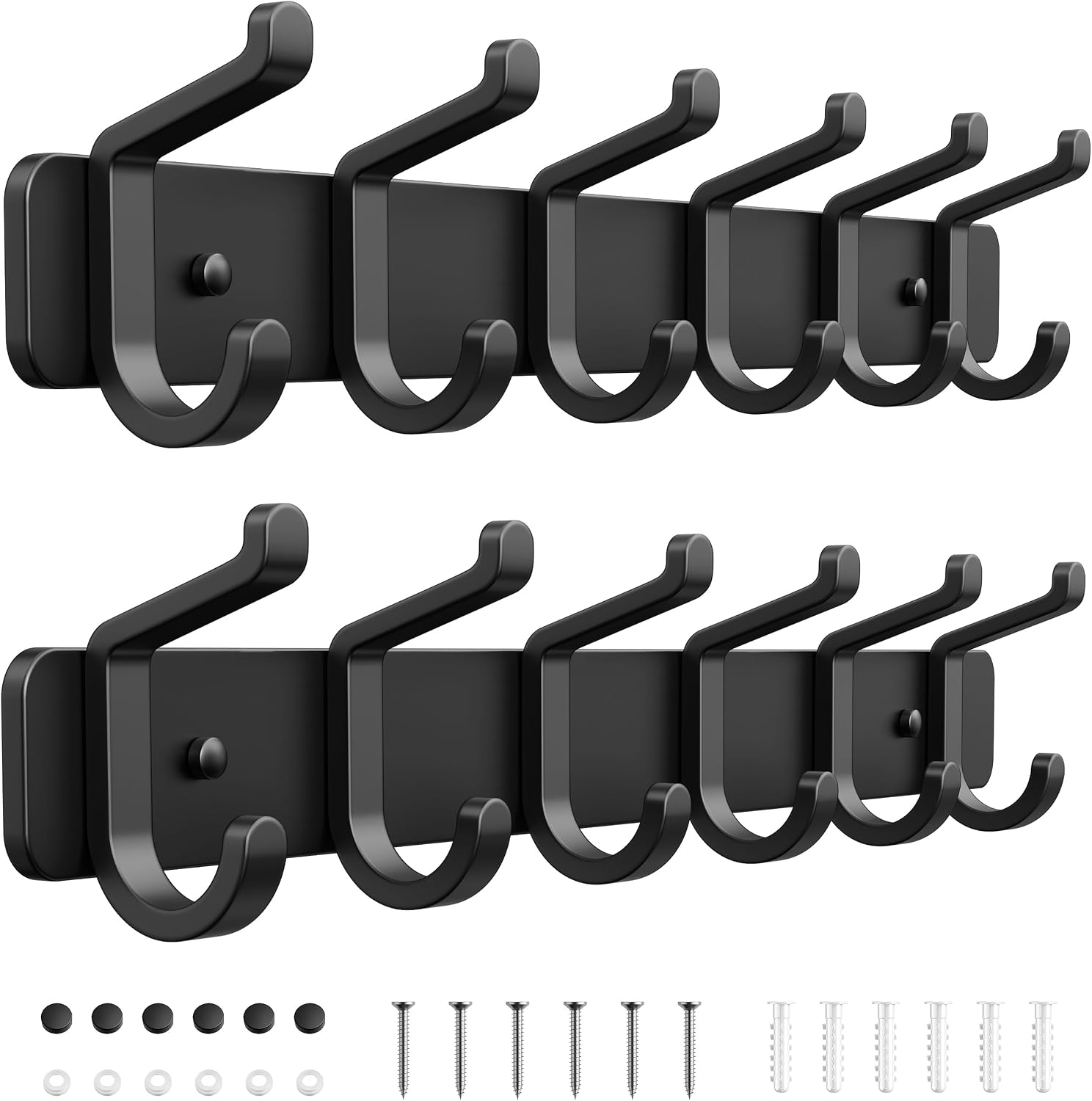 Heavy-Duty Wall Mount Coat Rack - 2 Pack for Smart Entryway Storage